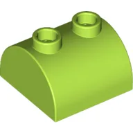 Brick Curved 2 x 2, Two Top Studs / Lime