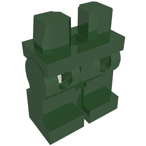 Lego Hips and Spring Legs with Silver Springs (Weak) / Dark Green