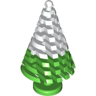 Lego Plant, Pine Tree, Large, with White Marbled Snow Pattern