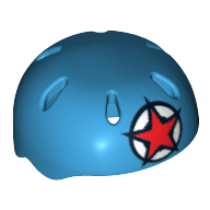 Lego Helmet, Sports with Vent Holes and Red Star Print