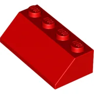 Brick Sloped 45° 2 x 4 / Red