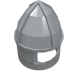 Helmet Castle with Chin Guard / Light Bluish Gray