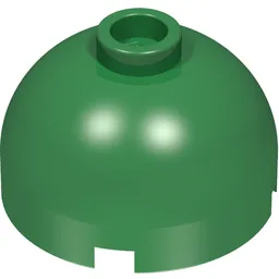 Brick Round 2 x 2 Dome Top, Hollow Stud / Green