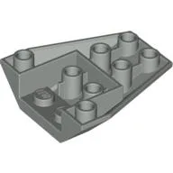 Brick Wedged, Sloped Inverted 4 x 4 Triple [2 Connections between Front Studs] / Light Gray