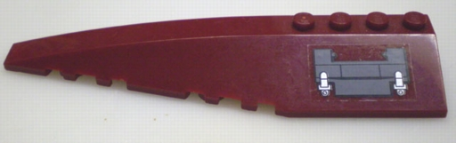 Lego Wedge 12 x 3 Left with Dark Gray Hinge Panel with Latches Pattern (Sticker) - Set 7476