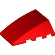 Brick Wedged, Curved 4 x 4 No Top Studs / Red