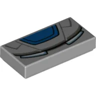 Tile 1 x 2 with Rectangle White Eyes, Blue Mask Print / Light Bluish Gray