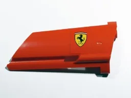 Technic, Panel Fairing #20 Large Long, Small Hole, Side A with Ferrari Logo Pattern (Sticker) - Set 8674