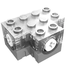 Gearbox 3 x 4 x 1 2/3 with Dark Gray Base / Trans-Clear