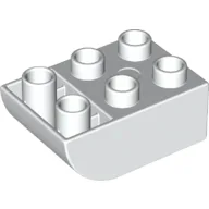 Duplo Brick 2 x 3 with Curved Bottom / White