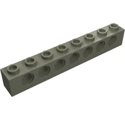 Technic Brick 1 x 8 [7 Pin Holes] / Dark Gray