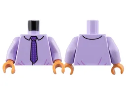 Torso Dress Shirt, Dark Purple Checkered Tie Pattern / Lavender Arms / Nougat Hands