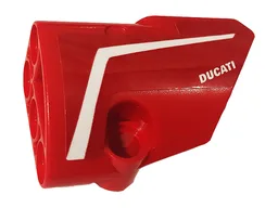 Technic, Panel Fairing # 2 Small Smooth Short, Side B with White Stripe and 'DUCATI' Pattern (Sticker) - Set 42107