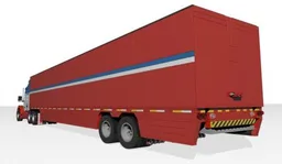 1:18 scale Red Reefer Semi Truck Trailer