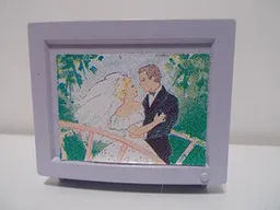 Scala TV / Computer Monitor with Married Couple on Bridge Pattern (Sticker) - Set 3201 / Light Violet