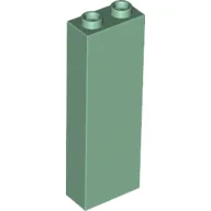 Brick 1 x 2 x 5 with Hollow Studs / Sand Green