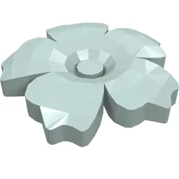 Headwear Accessory Flower with Serrated Petals and Pin / Light Aqua