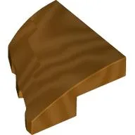 Brick Wedged, Curved 2 x 2 with Stud Notch Right / Metallic Gold