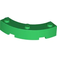 Brick Round Corner 4 x 4 Macaroni Wide with 3 Studs / Green