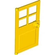 Door 1 x 4 x 6 with 4 Panes and Stud Handle / Yellow