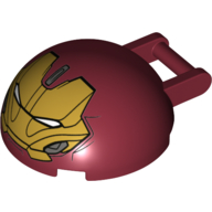 Lego Windscreen 4 x 4 x 1 2/3 Canopy Half Sphere with Handle and Hulk Buster Face Print