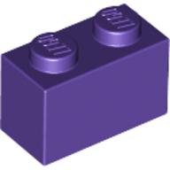 Lego Brick 1 x 2 / Dark Purple
