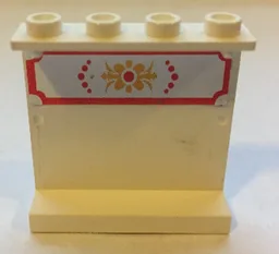 Panel 1 x 4 x 3 - Hollow Studs with Bed Decoration Pattern (Sticker) - Set 7586