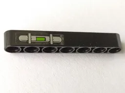 Technic, Liftarm Thick 1 x 7 with Silver Bar with Two Clamps and Lime Light Pattern (Sticker) - Set 7477