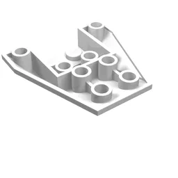 Brick Wedged, Sloped Inverted 4 x 4 Triple [2 Connections between Front Studs] / White