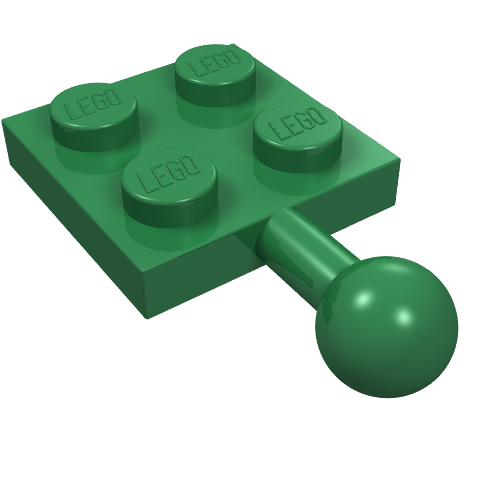 Lego Plate 2 x 2 with Towball / Green