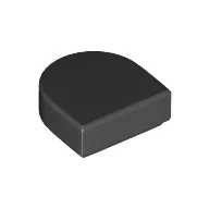 Tile Round 1 x 1 Half Circle / Black