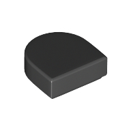 Lego Tile Round 1 x 1 Half Circle / Black