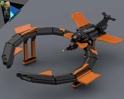 Black and Orange Goliath Spaceship from DarkOrbit