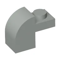 Brick Curved 1 x 2 x 1 1/3 with Curved Top / Light Gray