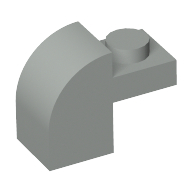 Lego Brick Curved 1 x 2 x 1 1/3 with Curved Top / Light Gray