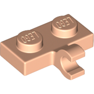 Lego Plate Special 1 x 2 with Clip Horizontal on Side / Light Nougat