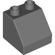 Lego Duplo Brick 2 x 2 Slope 45° / Dark Bluish Gray