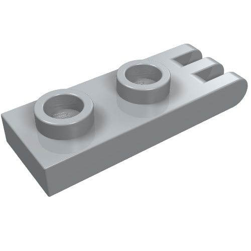 Lego Hinge Plate 1 x 2 with 3 Fingers [Hollow Studs] / Light Bluish Gray