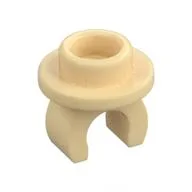 Plate Special Round 1 x 1 with Hollow Stud and Underside Clip / Tan