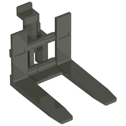 Lego Forklift Forks Wide Reinforced [without Rubber Belt Holder] / Dark Gray