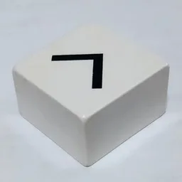 Duplo Tile 2 x 2 x 1 with Greater Than / Less Than '>' / '<' Sign Print / White