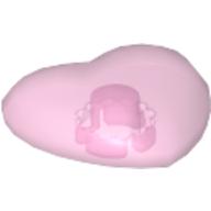 Lego Clikits Icon, Heart 2 x 2 Large with Pin / Trans-Pink