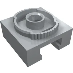 Turntable 4 x 4 Locking Grooved Base / Light Bluish Gray
