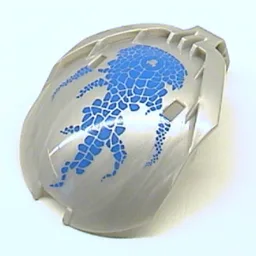 Windscreen Bohrok 4 x 5 x 7 with Blue Scales and Gahlok-Kal Logo / Pearl Light Gray