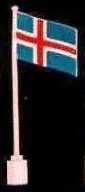 Flag on Flagpole with Iceland Print