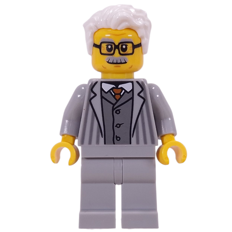 Lego Grandpa, Light Bluish Grey Suit, White Hair