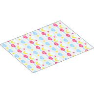 Lego Duplo Blanket 8 x 10 with Pink / Medium Blue / Yellow Decorations print / White