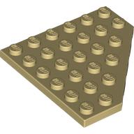 Lego Wedge Plate 6 x 6 Cut Corner / Tan