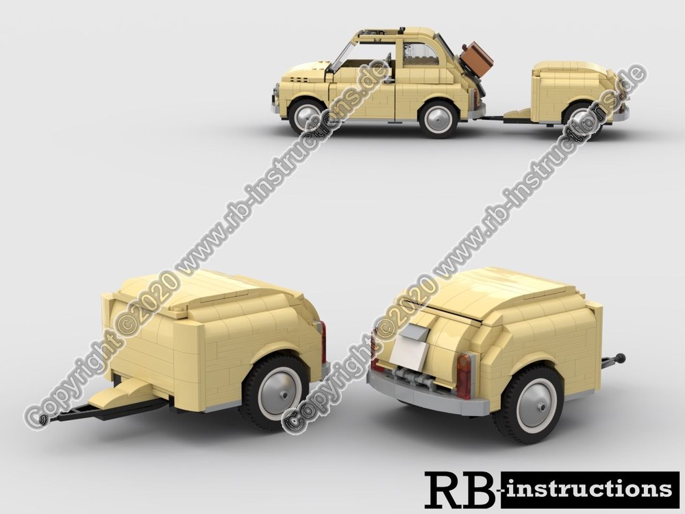 Lego Trailer for 10271 Fiat 500 (rear)