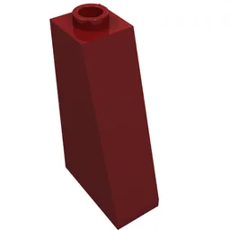Brick Sloped 75° 2 x 1 x 3 with Open Stud / Dark Red